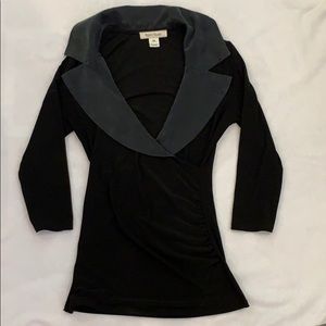 White House Black Market tuxedo blouse